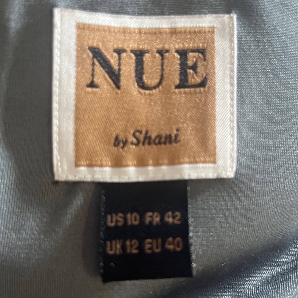 Nue by Shani sold at Nordstrom NWOT Silver Grey Cocktail Dress Bow Detail S 10 - Picture 2 of 9